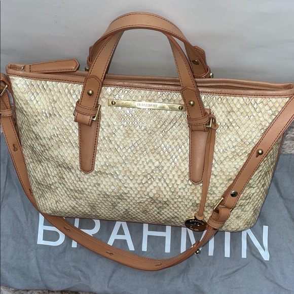Brahmin Handbags - Brahmin Snake Skin Embossed Satchel